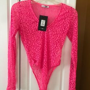 Fashion Nova long sleeve lace body suit